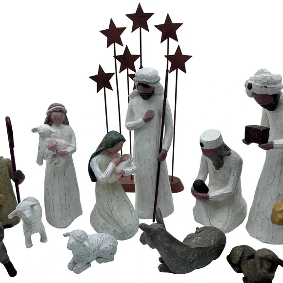 Willowtree Nativity with Three Wisemen and Various Angels Complete Set 2000-2004 - Picture 3 of 8